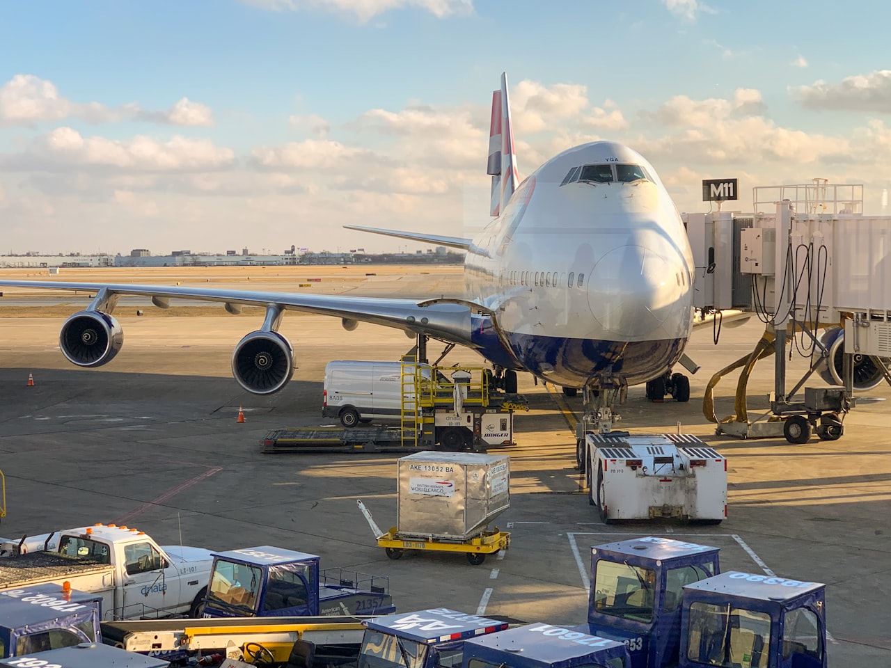 A freight aircraft on the tarmac being loaded